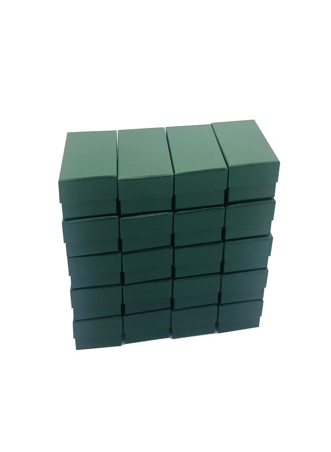 HomeImpel 20 Packs Cardboard Paper Jewelry Boxes, 3.54 x 2.76 x 1.18 Inches, Rectangle Jewelry Boxes Cotton Filled, Earring Pendant Necklace Gift Boxes (Green) - Image 1